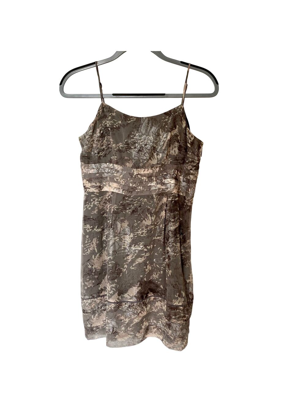 Juicy Couture Floral Shimmer Camo Spaghetti Strap Empire High Waist Dress 4